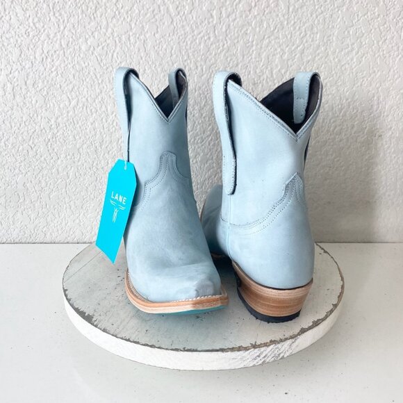 Lane EMMA JANE Womens Cowboy Bootie 7.5 Blue Suede Western Cowgirl Ankle Boots - Picture 1 of 11